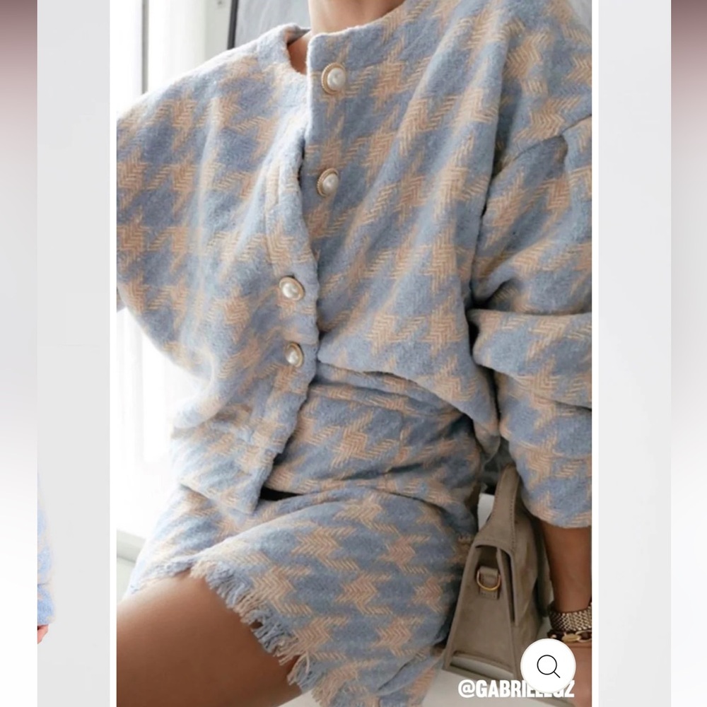 Storets Lori Houndstooth 2-Piece Set in Size Small Used Blue